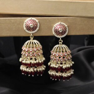 Ekayani Kundan Earring Purple