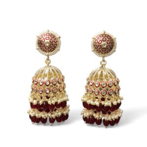 Ekayani Kundan Earring Purple