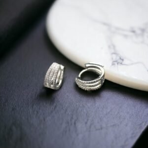 Ekisha AD Silver Hoop Earring