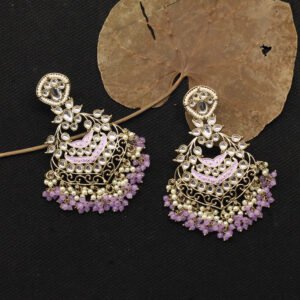 Ekavira Kundan Earring Levender