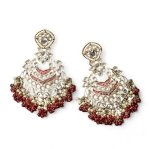 Ekavira Kundan Earring Maroon