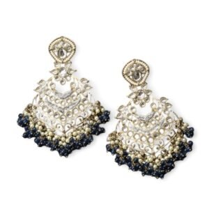 Ekavira Kundan Earring Navy Blue