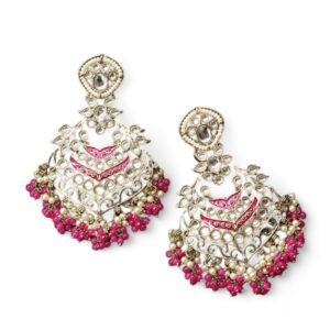 Ekavira Kundan Earring  Rani Pink