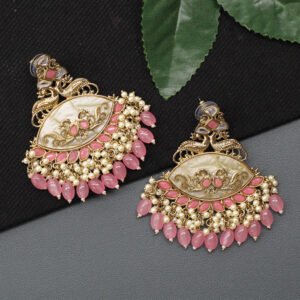 Ekavyoma Kundan Earring Pink