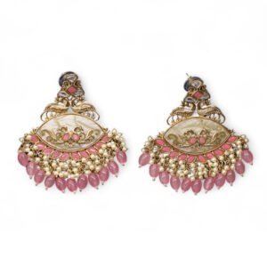 Ekavyoma Kundan Earring Pink