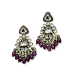 Ekanamsa Kundan Earring Purple