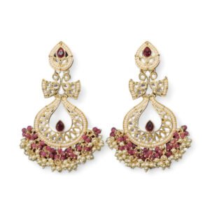 Ekansha Kundan Earring Purple