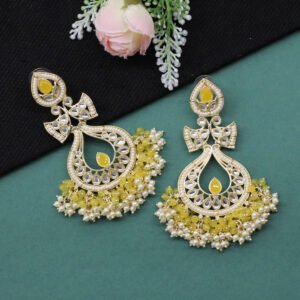 Ekansha Kundan Earring Yellow