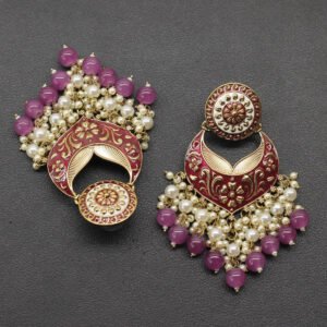 Ekaksha Meenakari Earring Purple