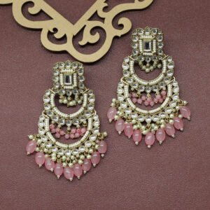 Ekatmika Kundan Earring Pink