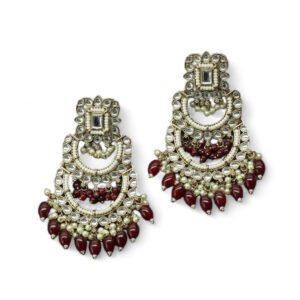 Ekatmika Kundan Earring Maroon