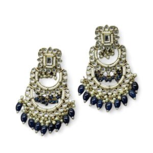 Ekatmika Kundan Earring Navy Blue