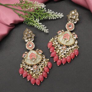 Ekatmata Kundan Earring Pink