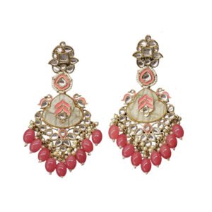 Ekatmata Kundan Earring Pink