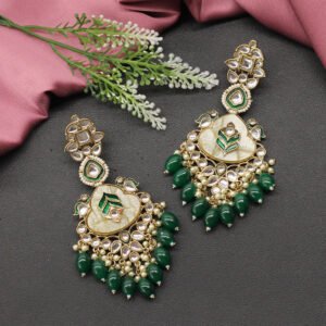 Ekatmata Kundan Earring Green