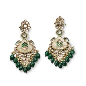 Ekatmata Kundan Earring Green