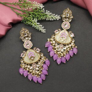 Ekatmata Kundan Earring Levender