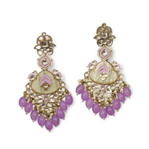 Ekatmata Kundan Earring Levender