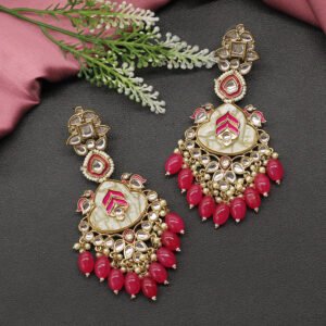 Ekatmata Kundan Earring Rani Pink