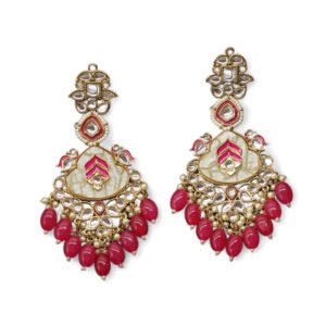 Ekatmata Kundan Earring Rani Pink