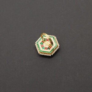 Ekabhoja Kundan Finger Ring Maroon