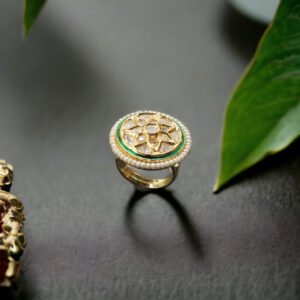 Ekadhatu Kundan Finger Ring White