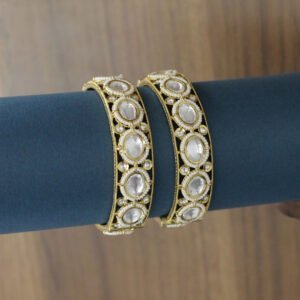 Ekamanasa Kundan Bangle White