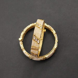 Ekamati Kundan Bangle White