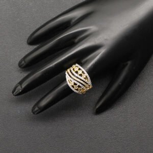 Ekanetra American Diamond Finger Ring Gold