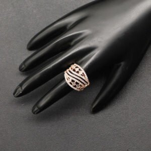 Ekashrita American Diamond Finger Ring Rose Gold