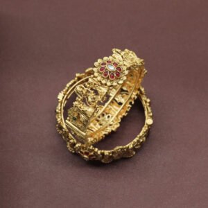 Ekamukhi Antique Temple Bangle Maroon