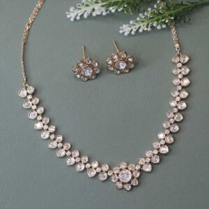 Ekayana Kundan Necklace Set White