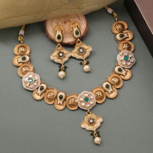 Ekanthika Antique Necklace Set Green