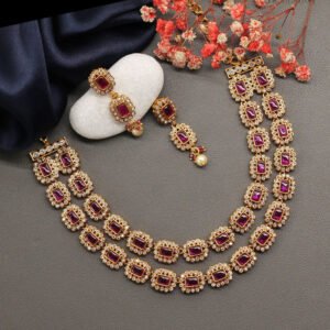 Ekarjuna Antique Necklace Set Maroon