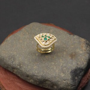 Ekashraya Kundan Finger Ring Green