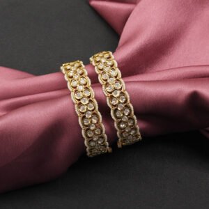 Ekabhoga Kundan Bangle White