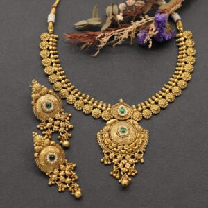 Ekadashi Antique Necklace Set Green