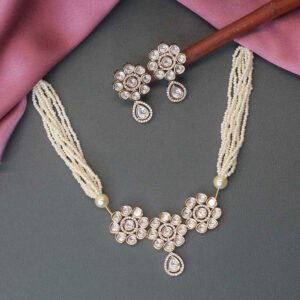 Ekalinga Kundan Necklace Set White