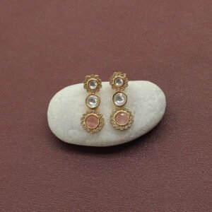 Ekamukha Kundan Necklace Set Pink