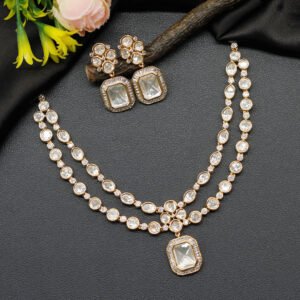 Ekapriya Kundan Necklace Set White