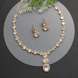 Ekalasa Kundan Necklace Set White