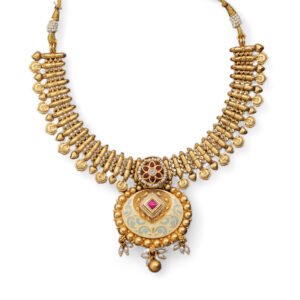 Ekakshya Antique Necklace Set Light Blue