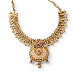 Ekakshya Antique Necklace Set Light Pink