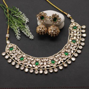 Ekabhaga Kundan Necklace Set Green