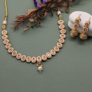 Ekalaya Antique Necklace Set Pink