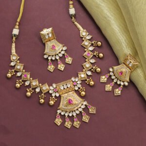 Ekamala Antique Necklace Set Maroon