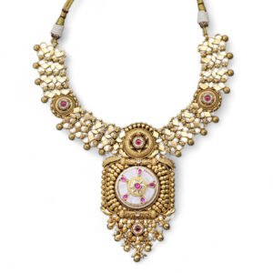 Ekam Antique Necklace Set Maroon