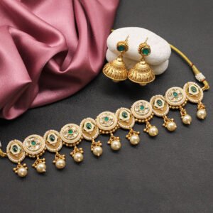 Ekapada Antique Choker Set Green