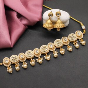 Ekapada Antique Choker Set White