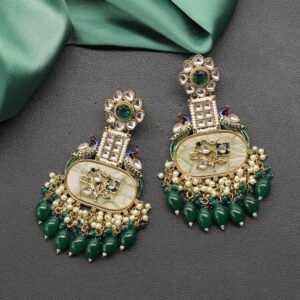 Eshani Kundan Earring Green